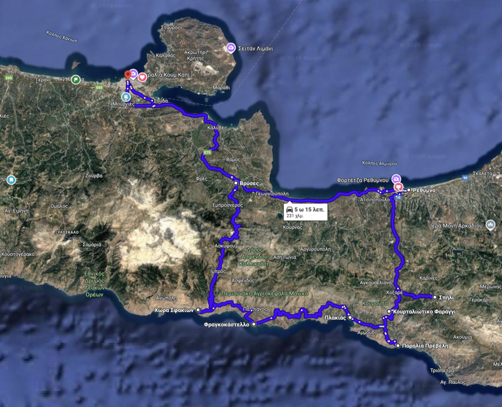 Crete Driving Routes One-Day Road Trip from Chania to South Crete